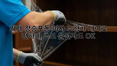 거제 장승포동 이사? 소형차 대여로 편하게! 초보 운전자도 OK!